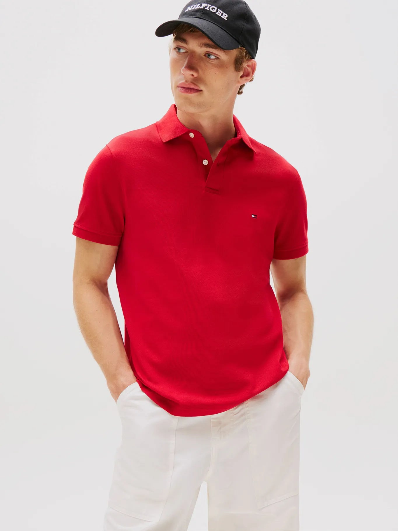 Polera Hombre Polo Logo 1985 Slim Fit Roja