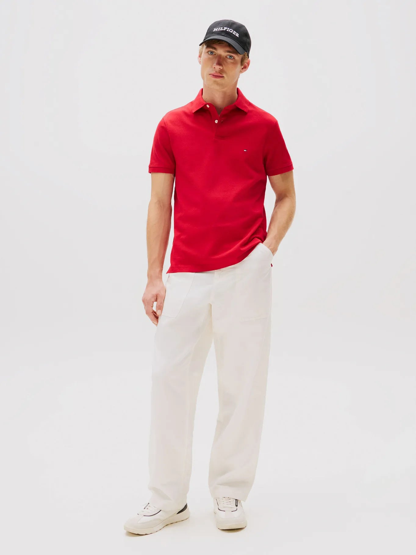 Polera Hombre Polo Logo 1985 Slim Fit Roja
