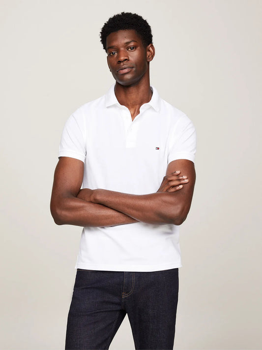 Polera Hombre Polo Logo 1985 Slim Fit Blanca