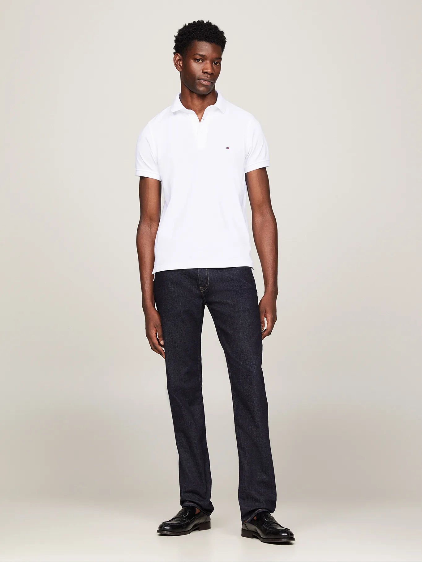 Polera Hombre Polo Logo 1985 Slim Fit Blanca