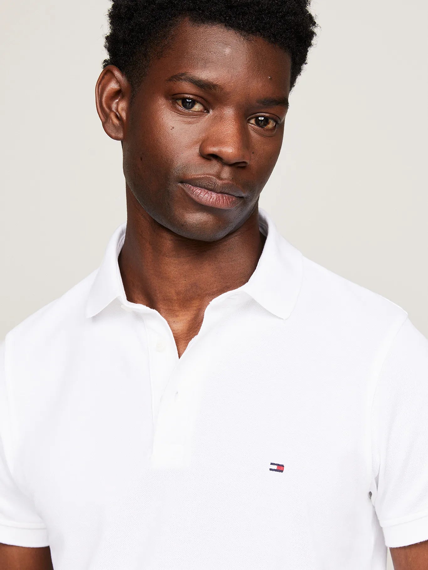 Polera Hombre Polo Logo 1985 Slim Fit Blanca