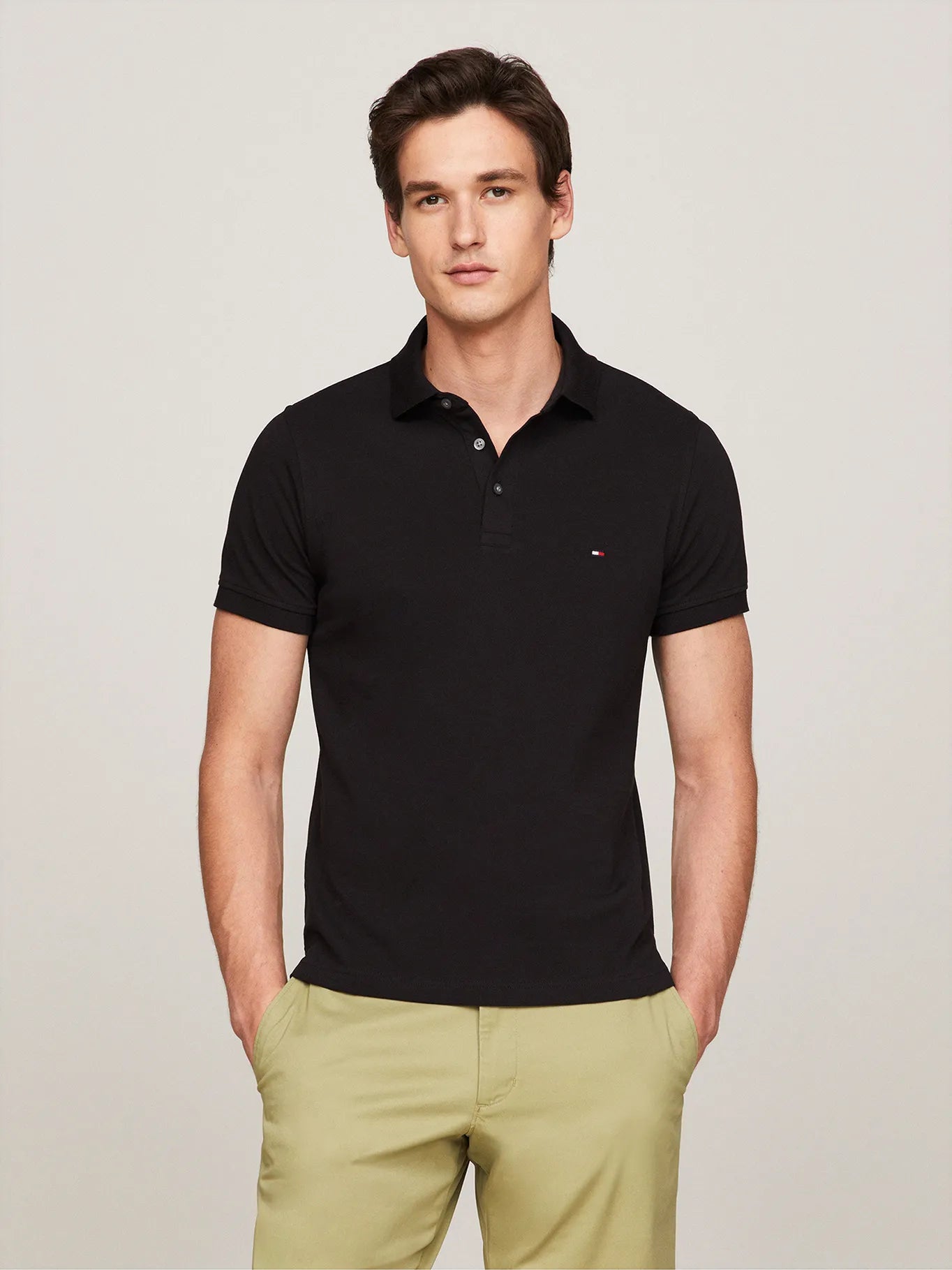 Polera Hombre Polo Logo 1985 Slim Fit Black