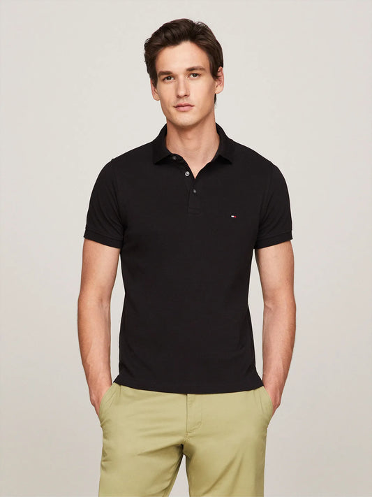 Polera Hombre Polo Logo 1985 Slim Fit Black