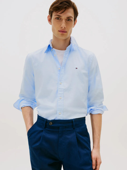 Camisa Hombre Flex Poplin Regular Fit Celeste