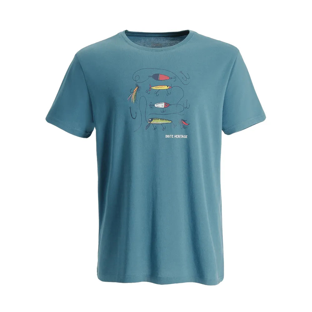 Polera Hombre Manga Corta Hook Azul