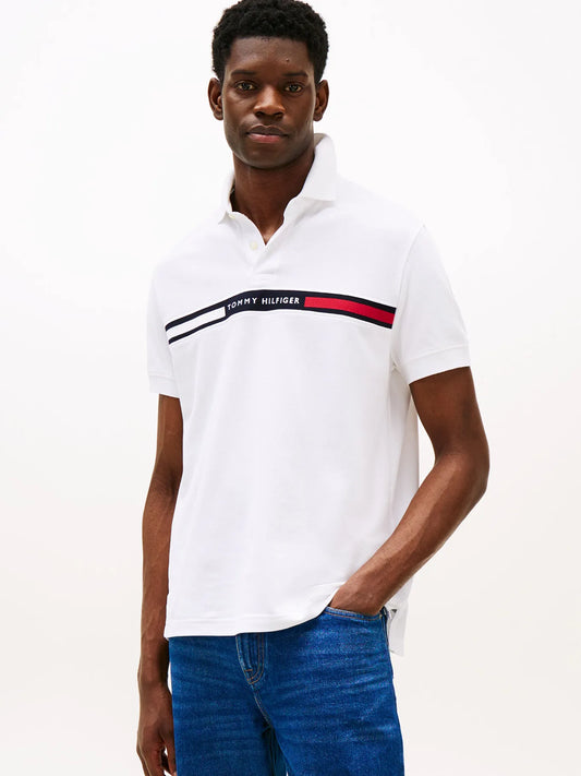 Polera Hombre Polo Chest Insert Logo Regular Fit Blanca