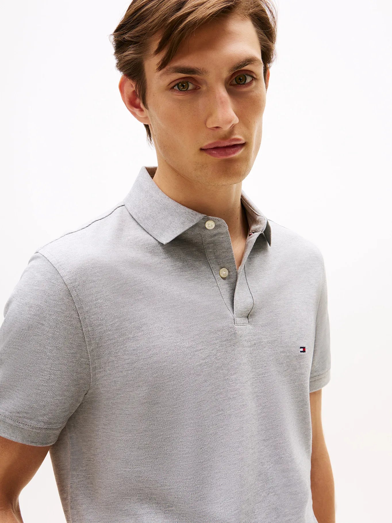 Polera Hombre Polo Logo 1985 Slim Fit Gris