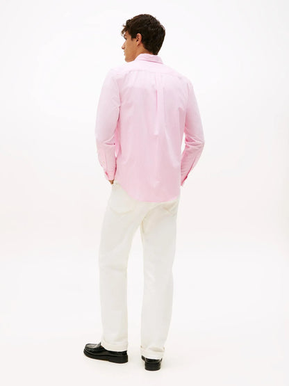 Camisa Hombre Core De Popelín Regular Fit Rosada