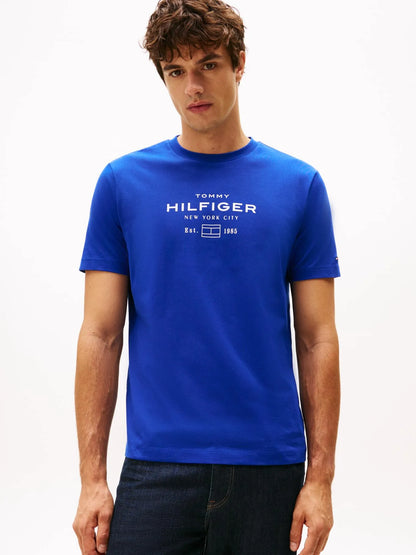 Polera Hombre Stack Graphic Regular Fit Azul Electrico