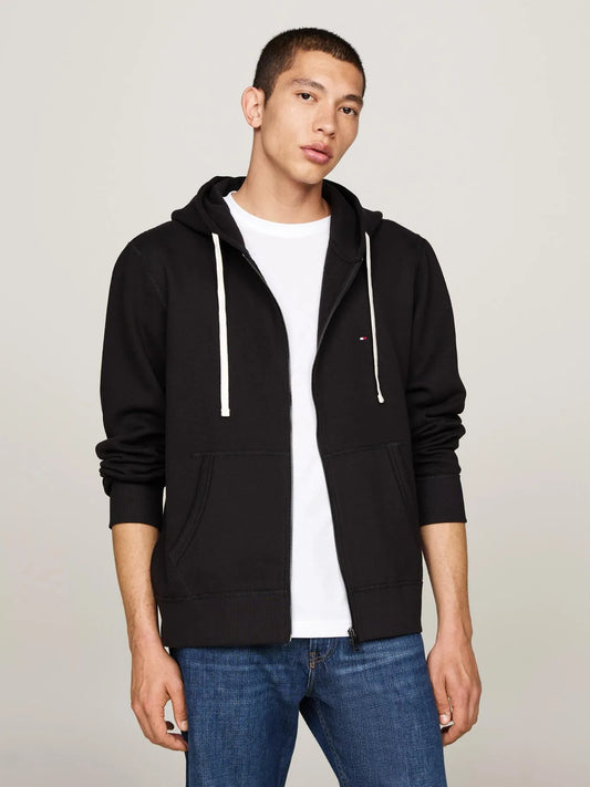 Polerón Hombre Hoodie Essential Con Cierre Black