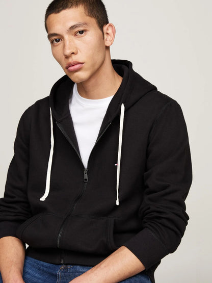 Polerón Hombre Hoodie Essential Con Cierre Black