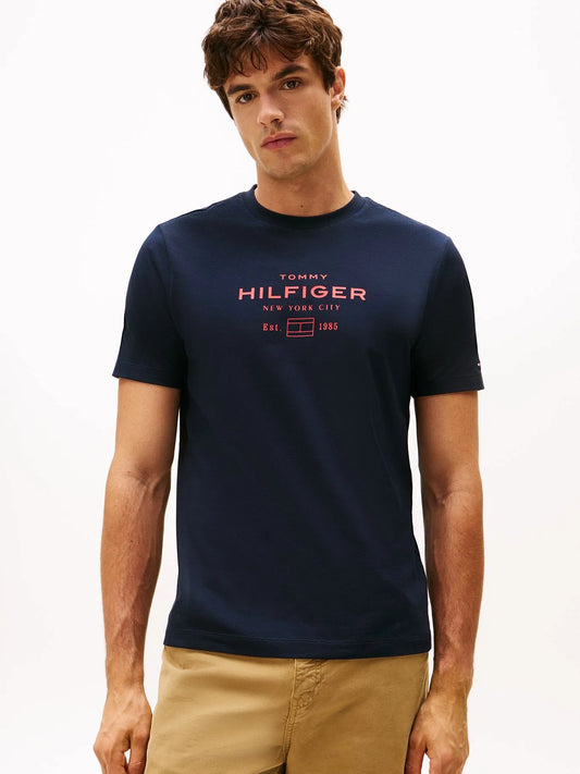 Polera Hombre Stack Graphic Regular Fit Blue Dark