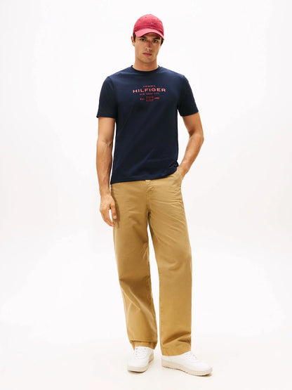 Polera Hombre Stack Graphic Regular Fit Blue Dark