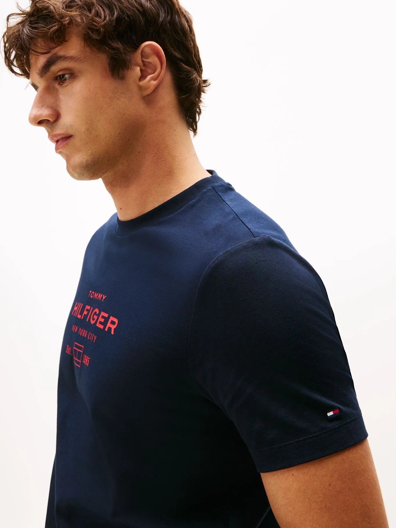 Polera Hombre Stack Graphic Regular Fit Blue Dark