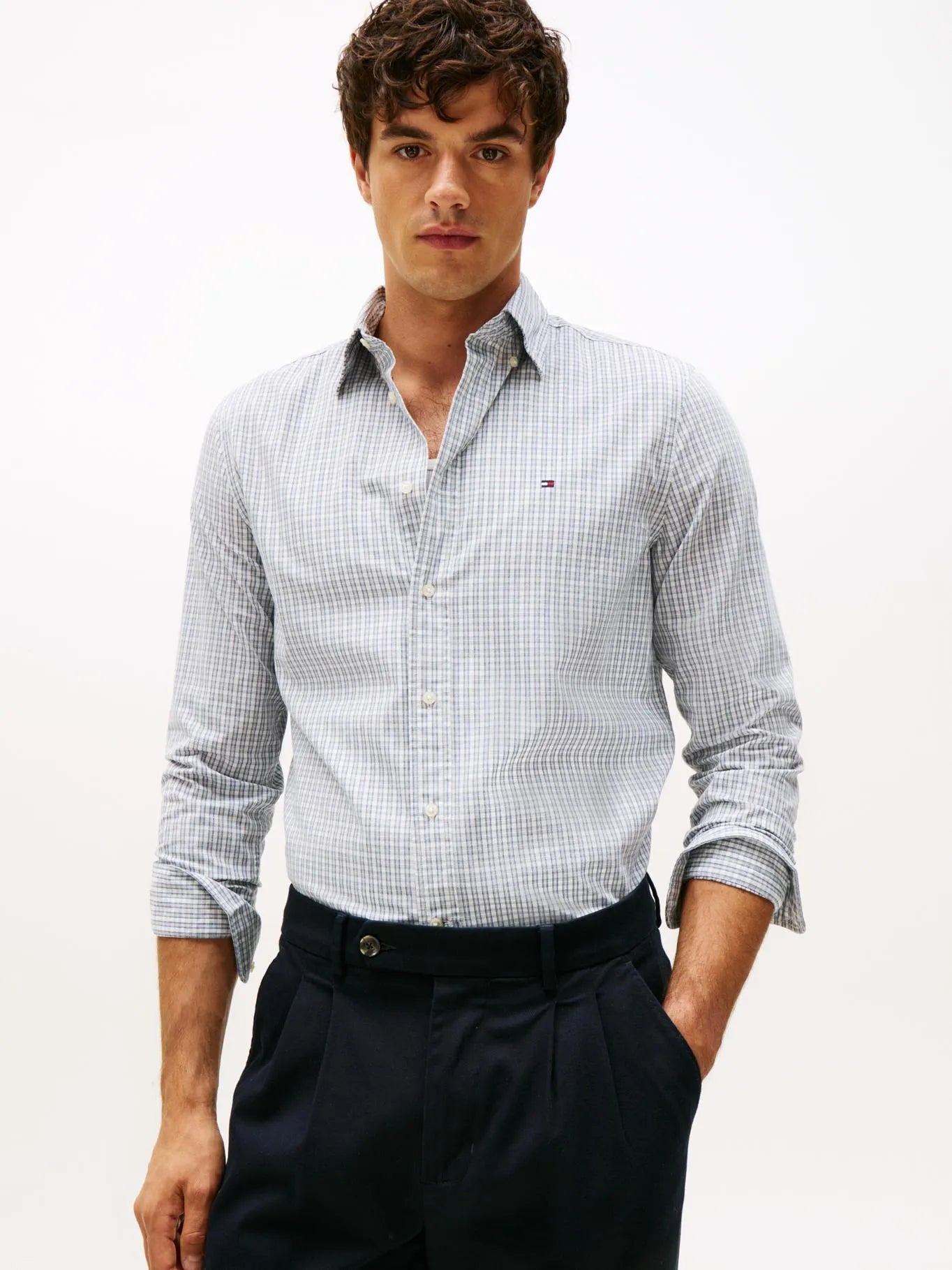 Camisa Hombre Flex Regular Fit Gris
