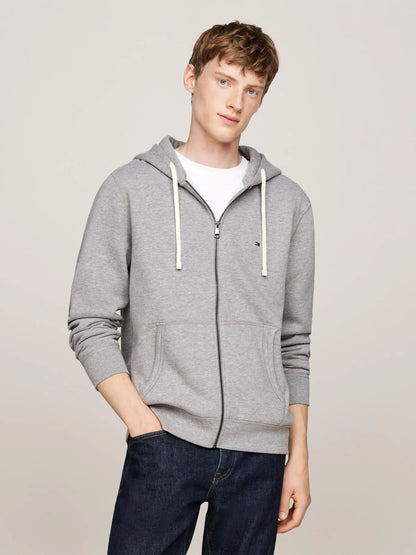 Polerón Hombre Hoodie Essential Con Cierre Gris