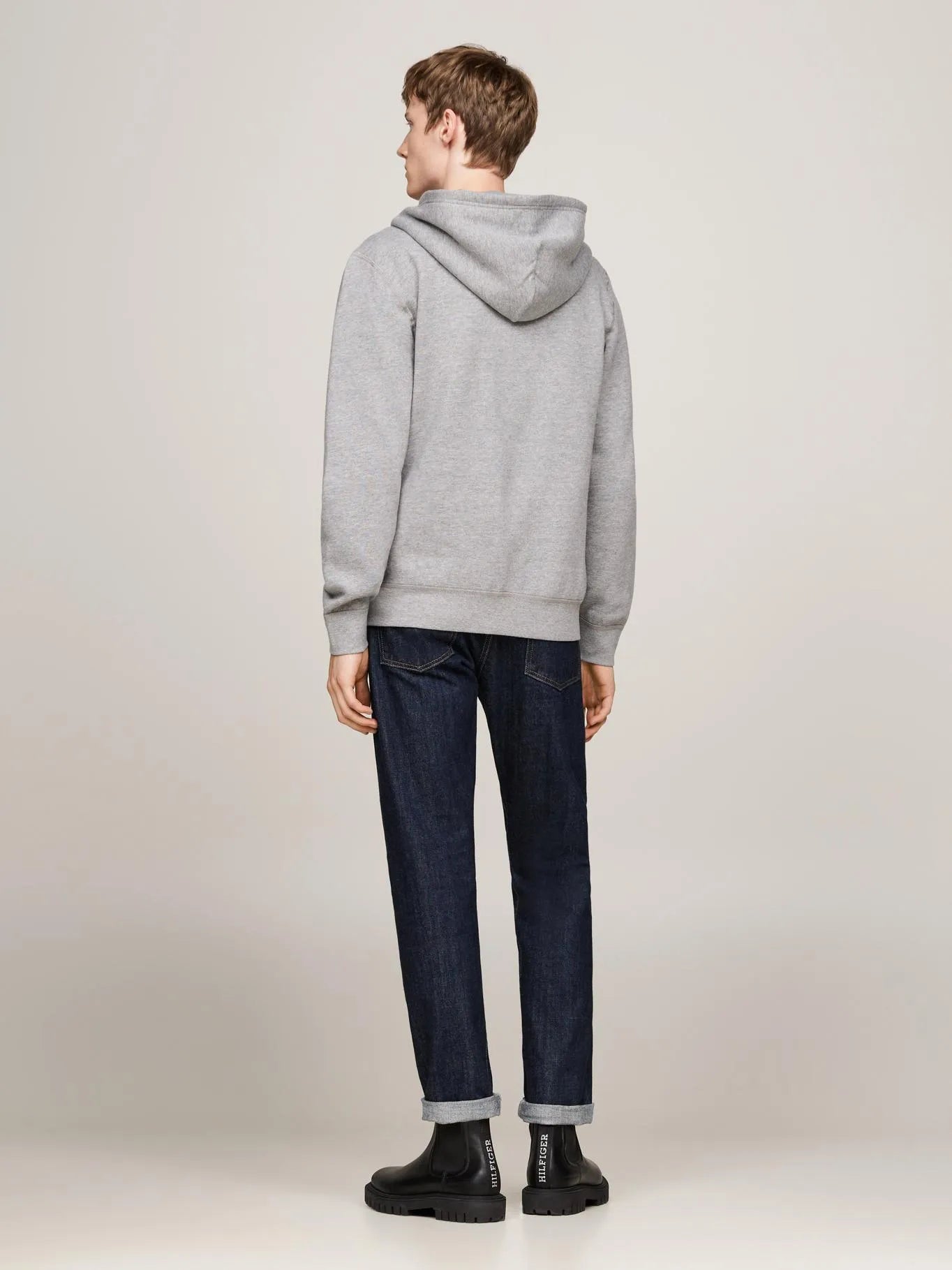 Polerón Hombre Hoodie Essential Con Cierre Gris