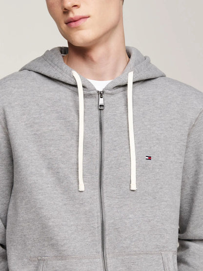 Polerón Hombre Hoodie Essential Con Cierre Gris