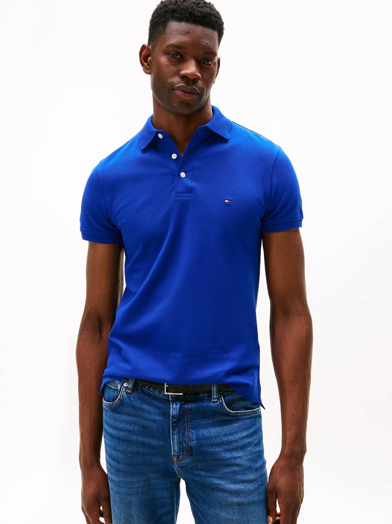 Polera Hombre Polo Im Collection 1985 Slim Fit Azul Eléctrico
