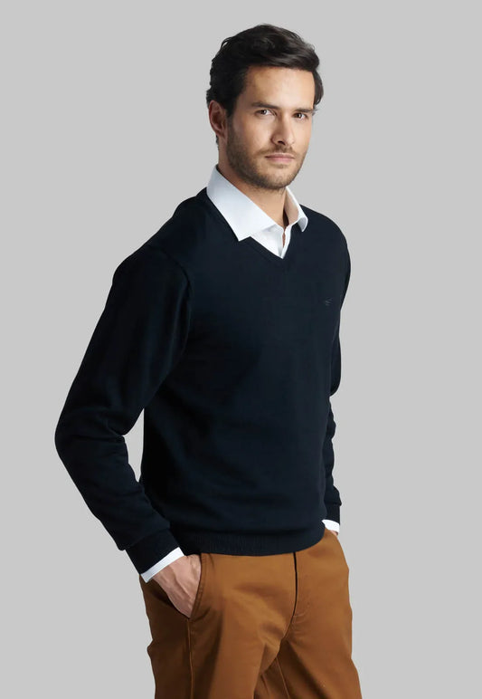 sweater-hombre-v-neck-solido-black