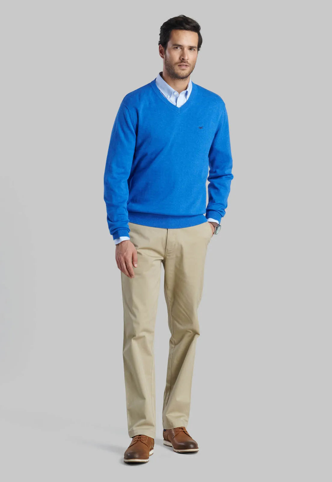 sweater-hombre-v-neck-melange-royal