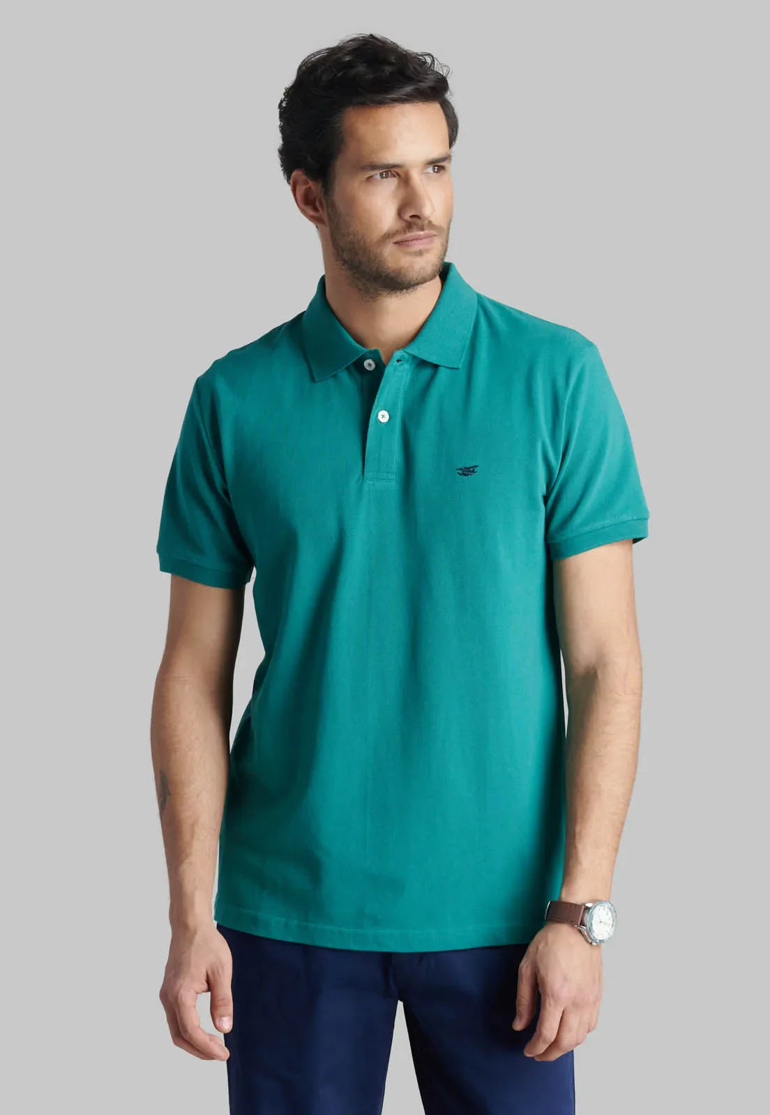 polera-hombre-pique-básica-green