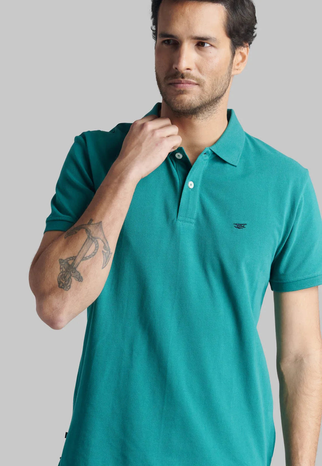polera-hombre-pique-básica-green