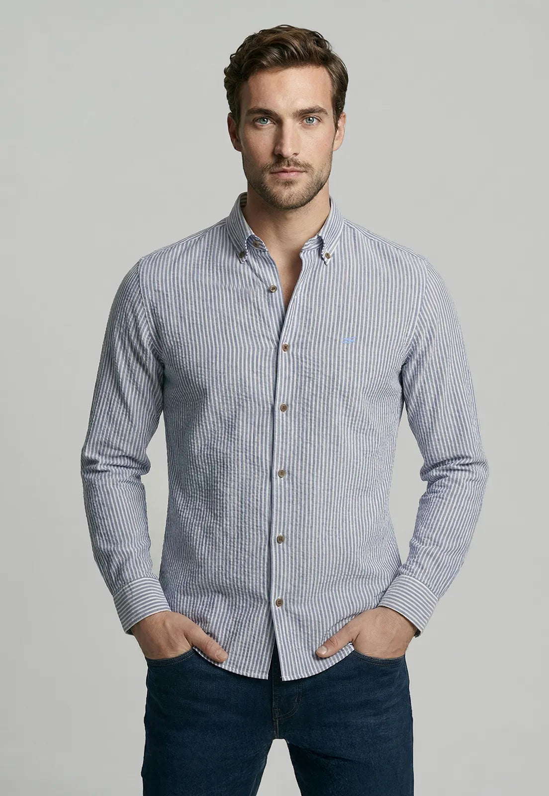 Camisa Hombre Palm Springs Blue