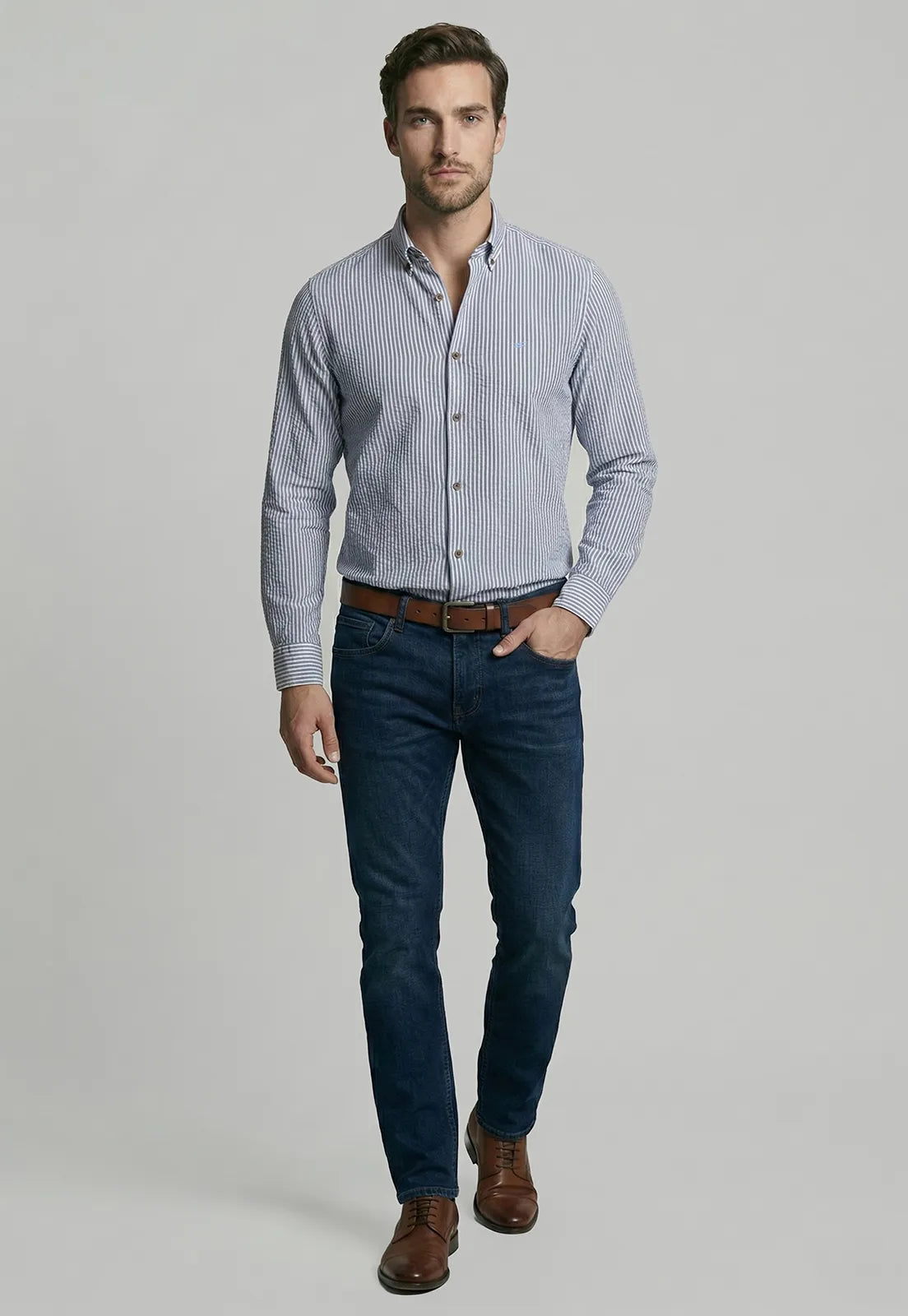 Camisa Hombre Palm Springs Blue