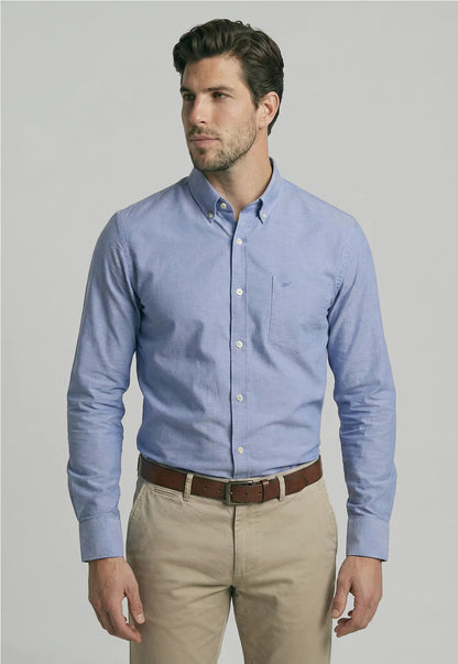 Camisa Hombre Smart Casual Oxford Navy Dark
