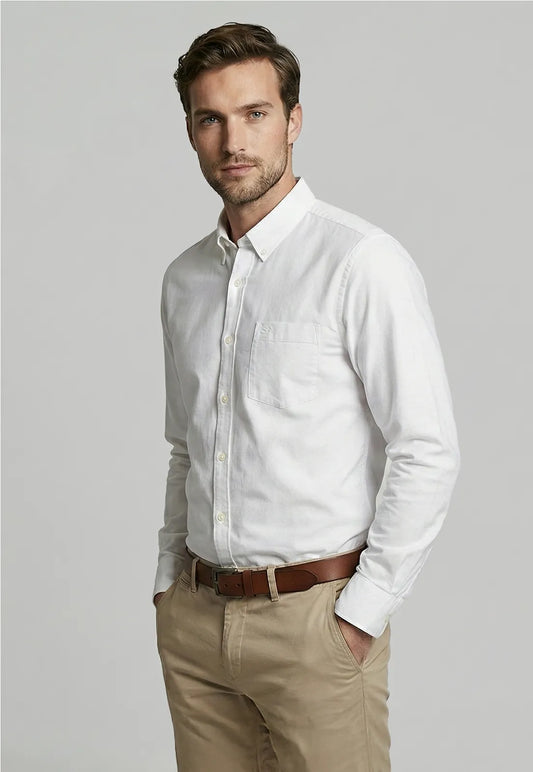 Camisa Hombre Smart Casual Oxford Tiza
