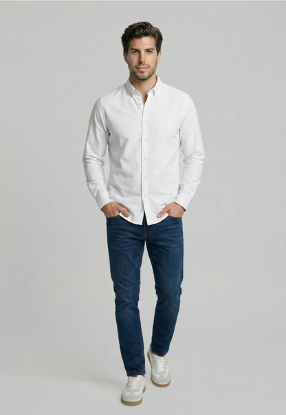 Camisa Hombre Sport Oxford White Men