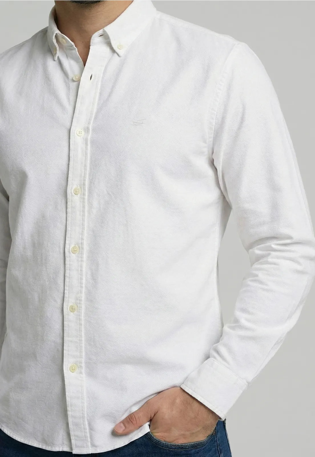 Camisa Hombre Sport Oxford White Men