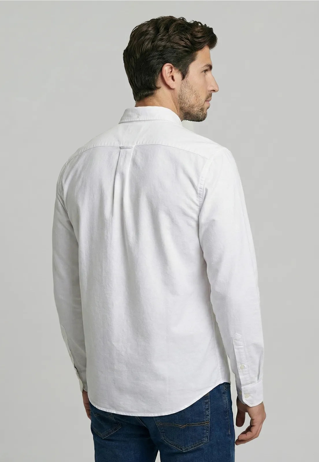 Camisa Hombre Sport Oxford White Men