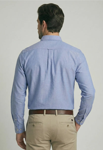 Camisa Hombre Smart Casual Oxford Navy Dark