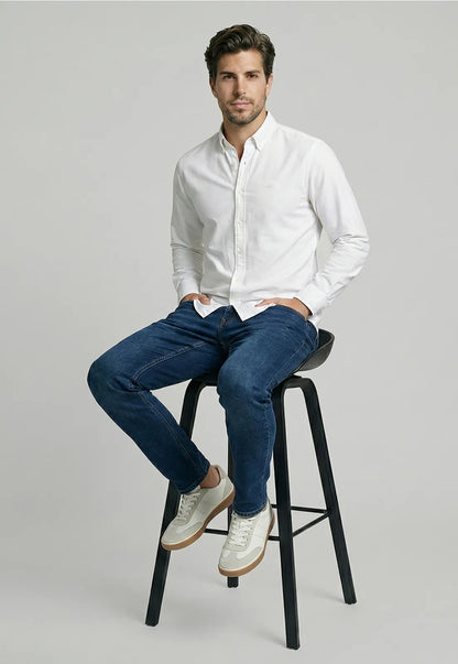 Camisa Hombre Sport Oxford White Men