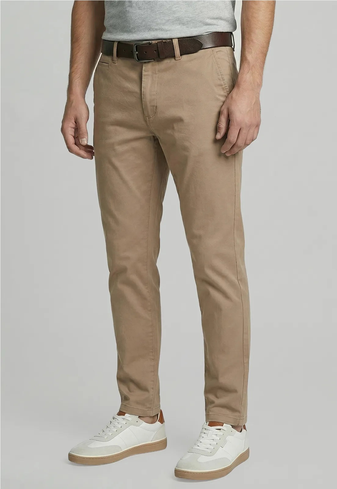 Pantalón Hombre Twill Without Pleats L/33 Beige Claro