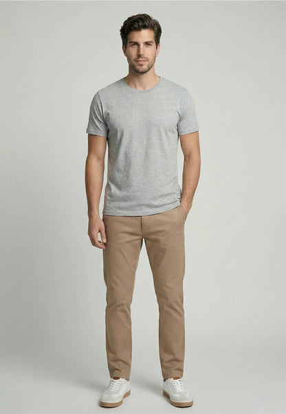 Pantalón Hombre Twill Without Pleats L/33 Beige Claro