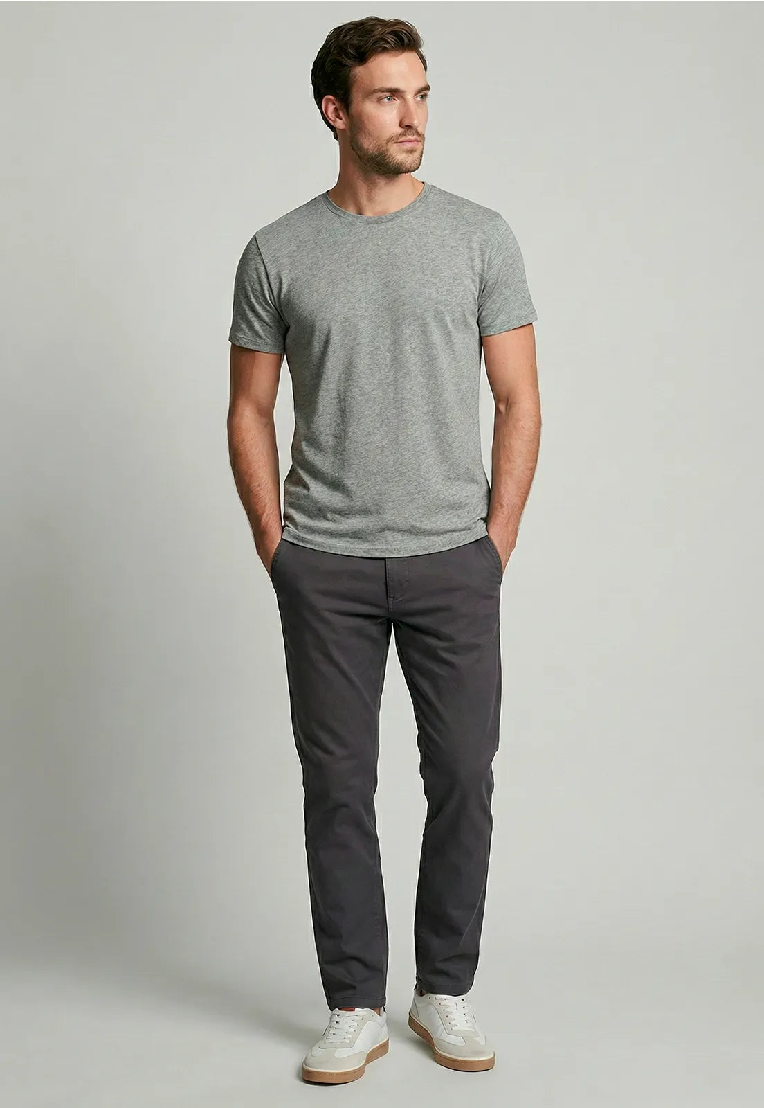 Pantalón Hombre Twill Without Pleats L/33 Dk Grey One