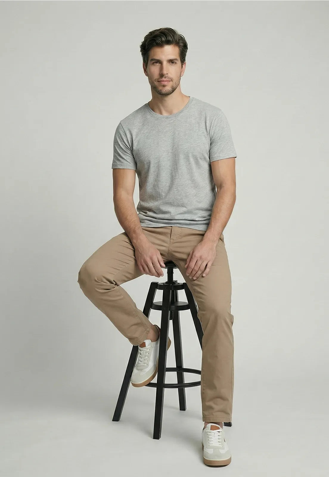 Pantalón Hombre Twill Without Pleats L/33 Beige Claro