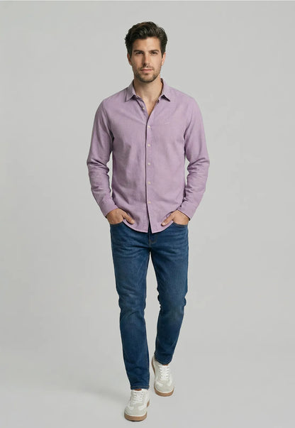 Camisa Hombre Oxford Sport Vino