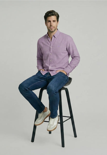 Camisa Hombre Oxford Sport Vino