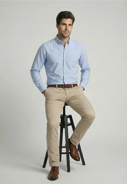 Camisa Hombre Oxford Smart Casual ski