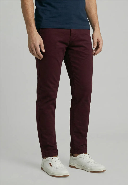 Pantalón Hombre Twill Slim /33 Vino