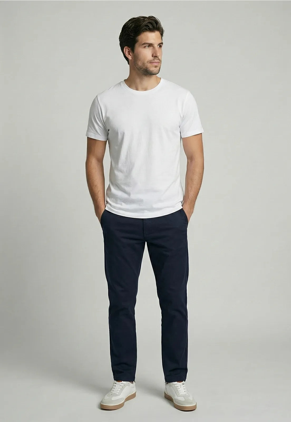 Pantalón Hombre Twill Without Pleats L/33 Azul Dark Moon