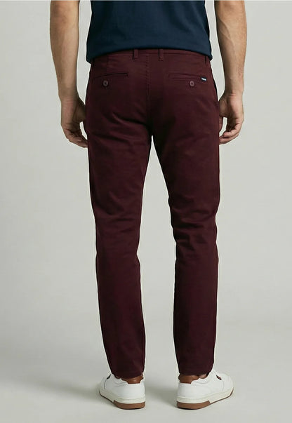 Pantalón Hombre Twill Slim /33 Vino