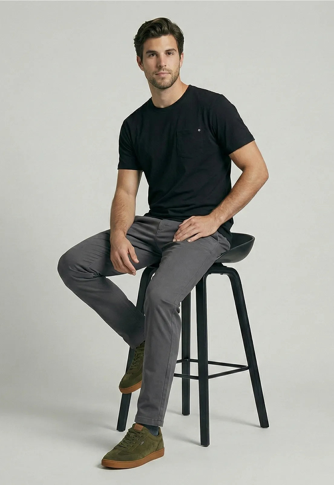 Pantalón Hombre Twill Slim /33 Gris Oscuro