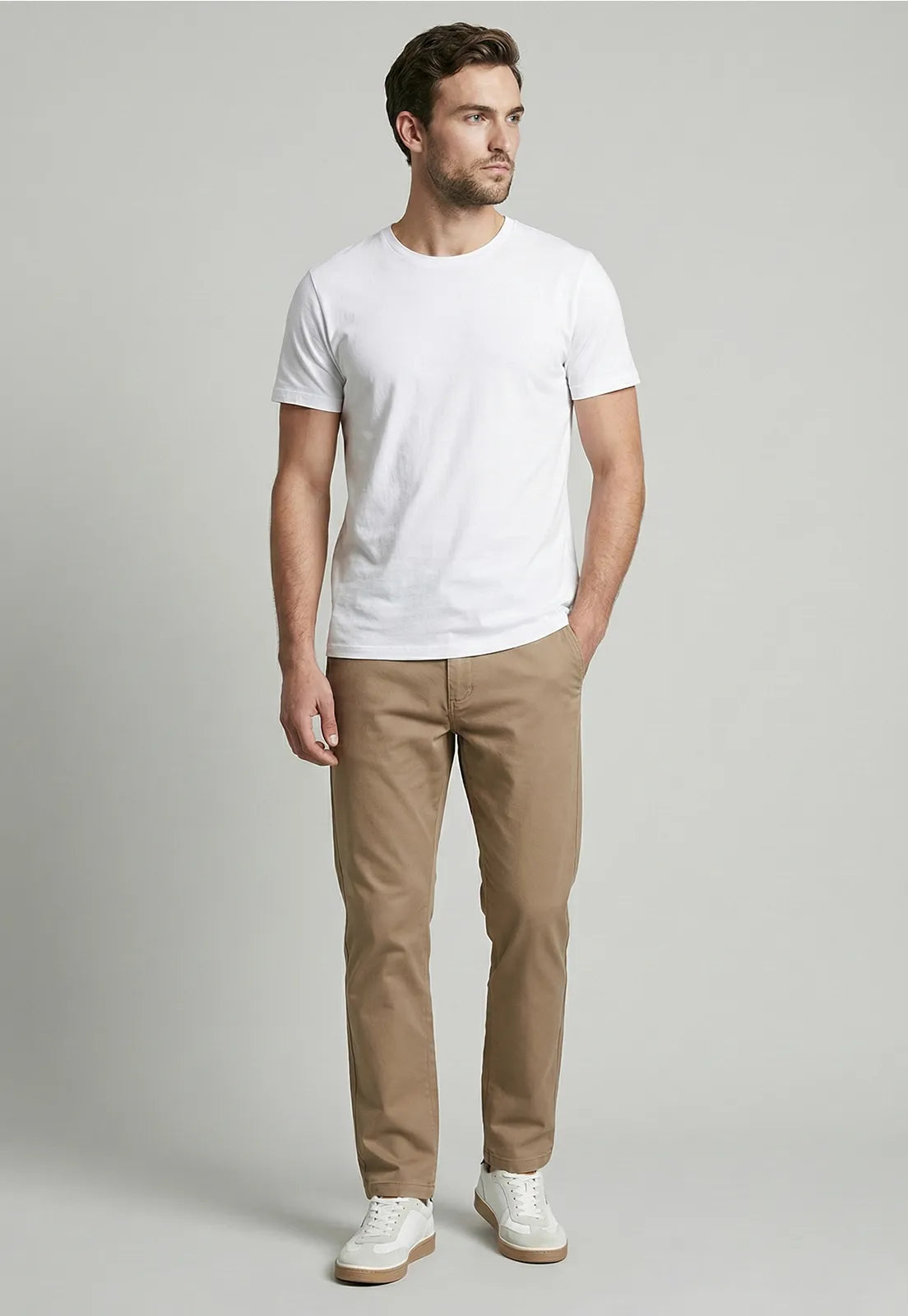 Pantalón Hombre Slim Twill L/33 Beige