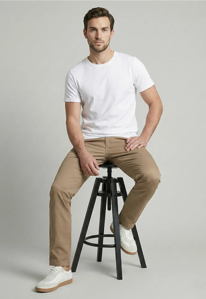 Pantalón Hombre Slim Twill L/33 Beige
