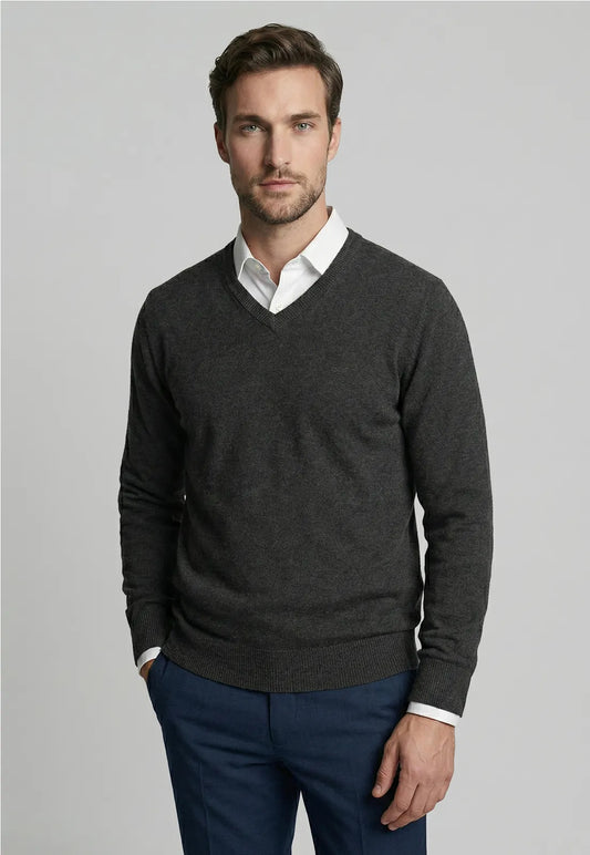 Sweater Hombre Atlanta V-Neck Graphito Melange
